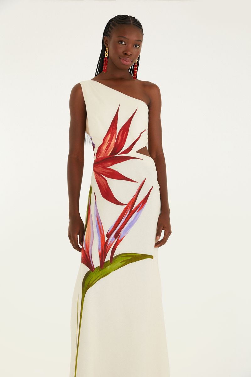 Vestido Estampado Maxi Estrelícia