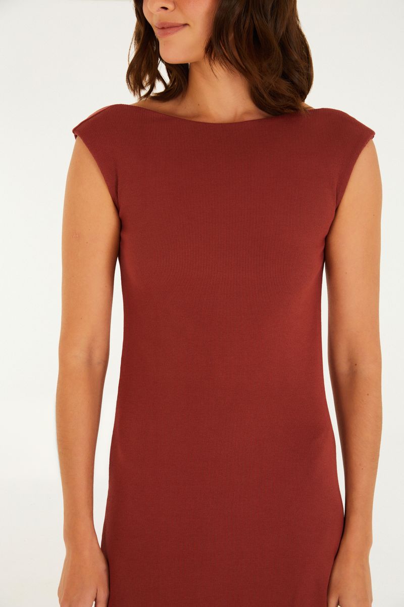 Vestido  Cropped Decote Rib