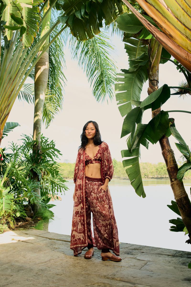 Vestido Cropped Estampado Haras