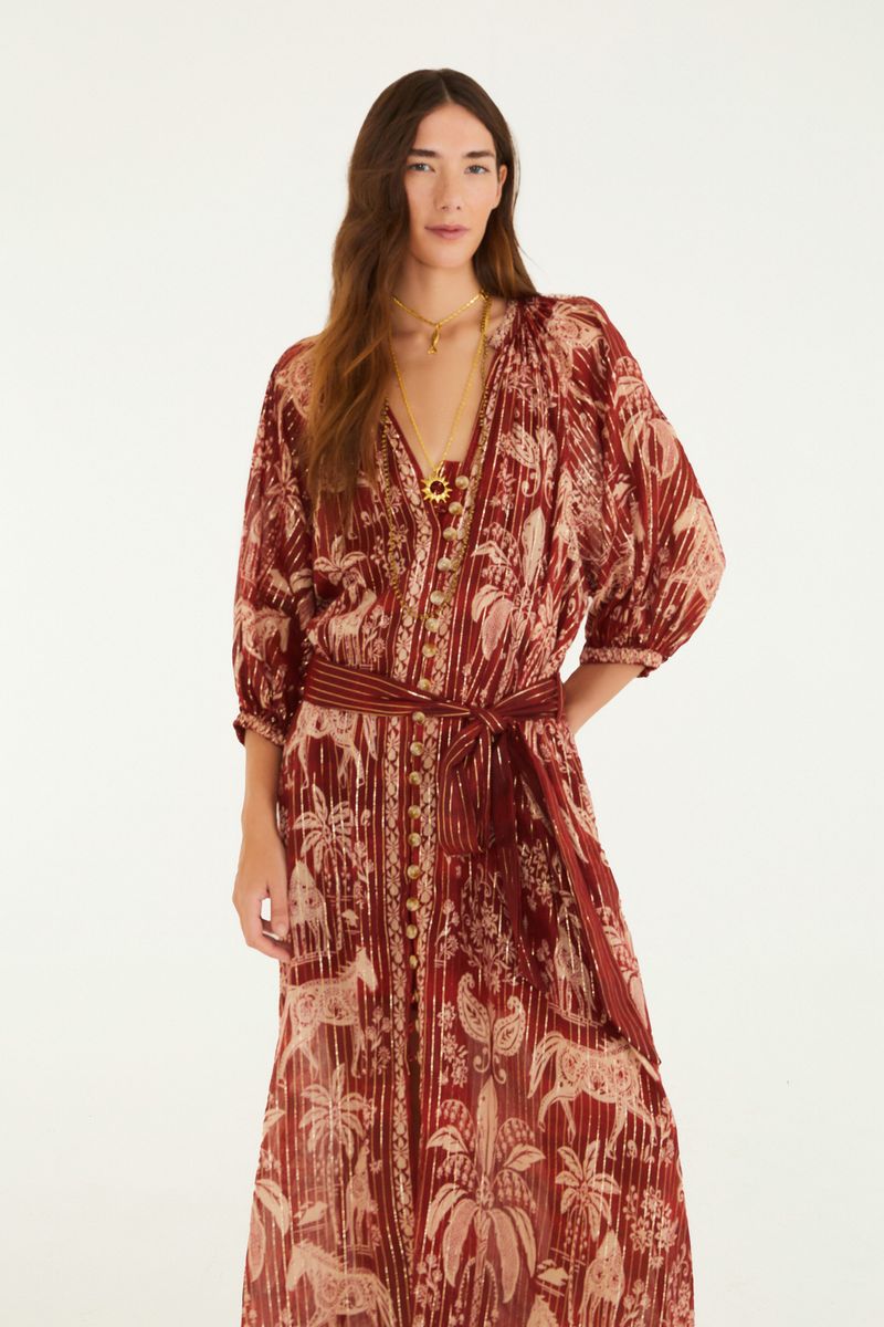 Vestido Cropped Estampado Haras