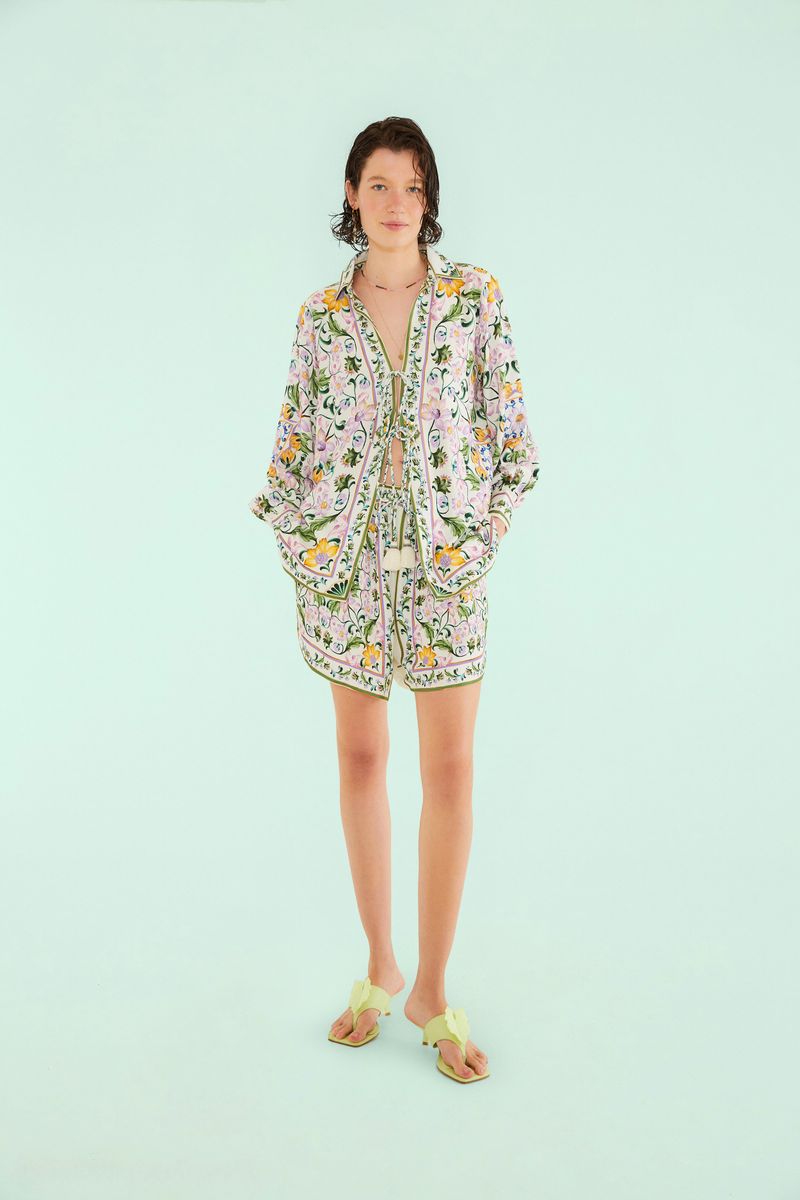Short Estampado Azulejaria