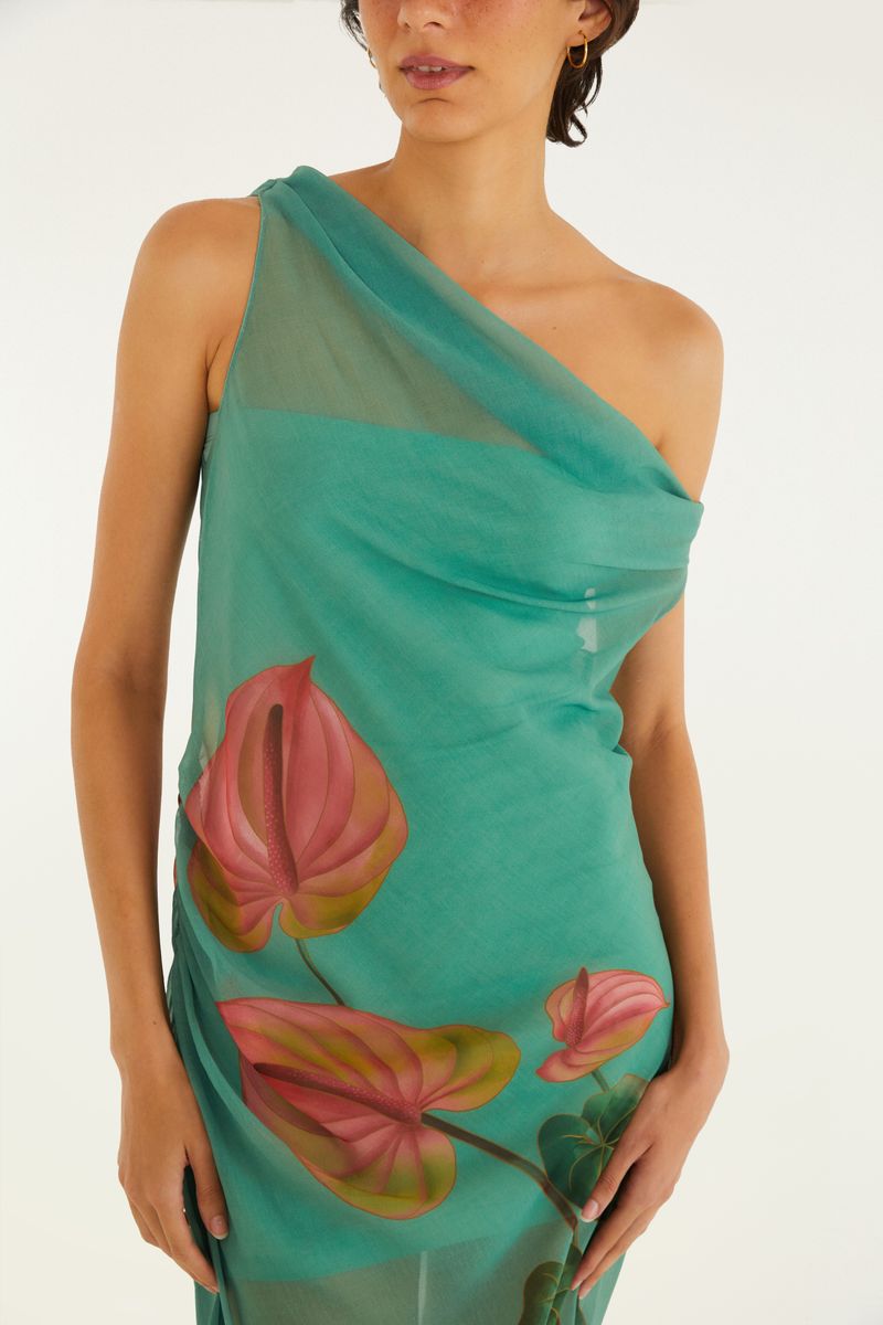 Vestido Estampado Antúrio