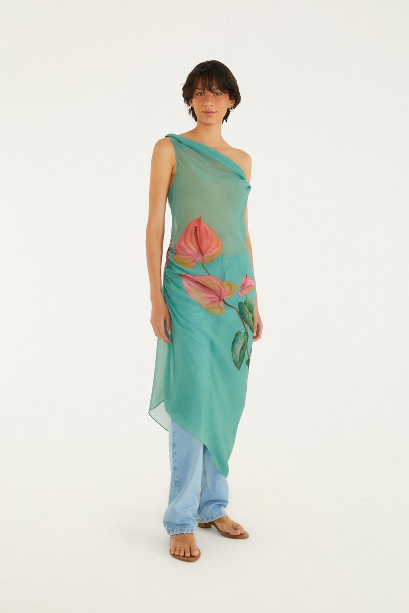 Vestido Estampado Antúrio