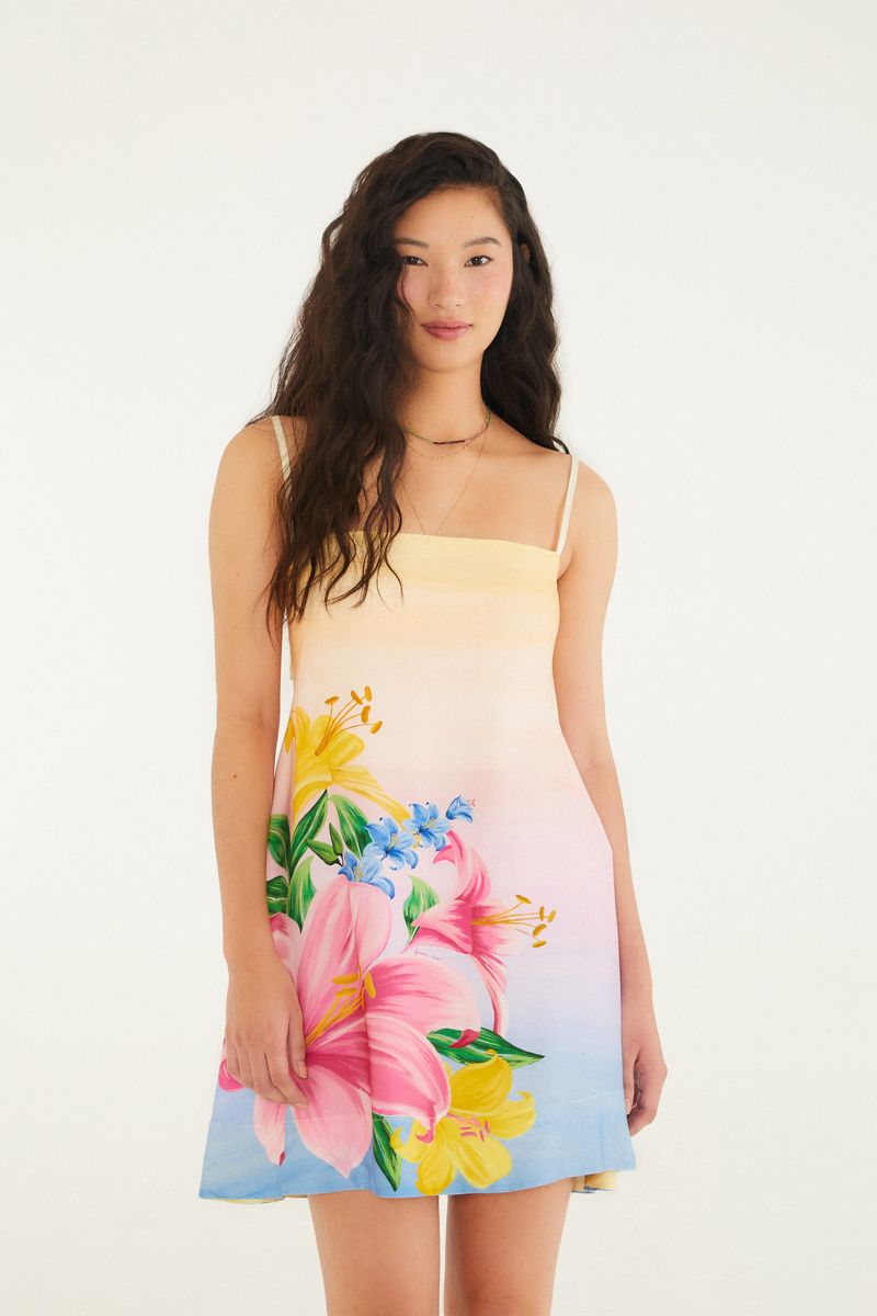 Vestido Curto Estampado Floral Lena