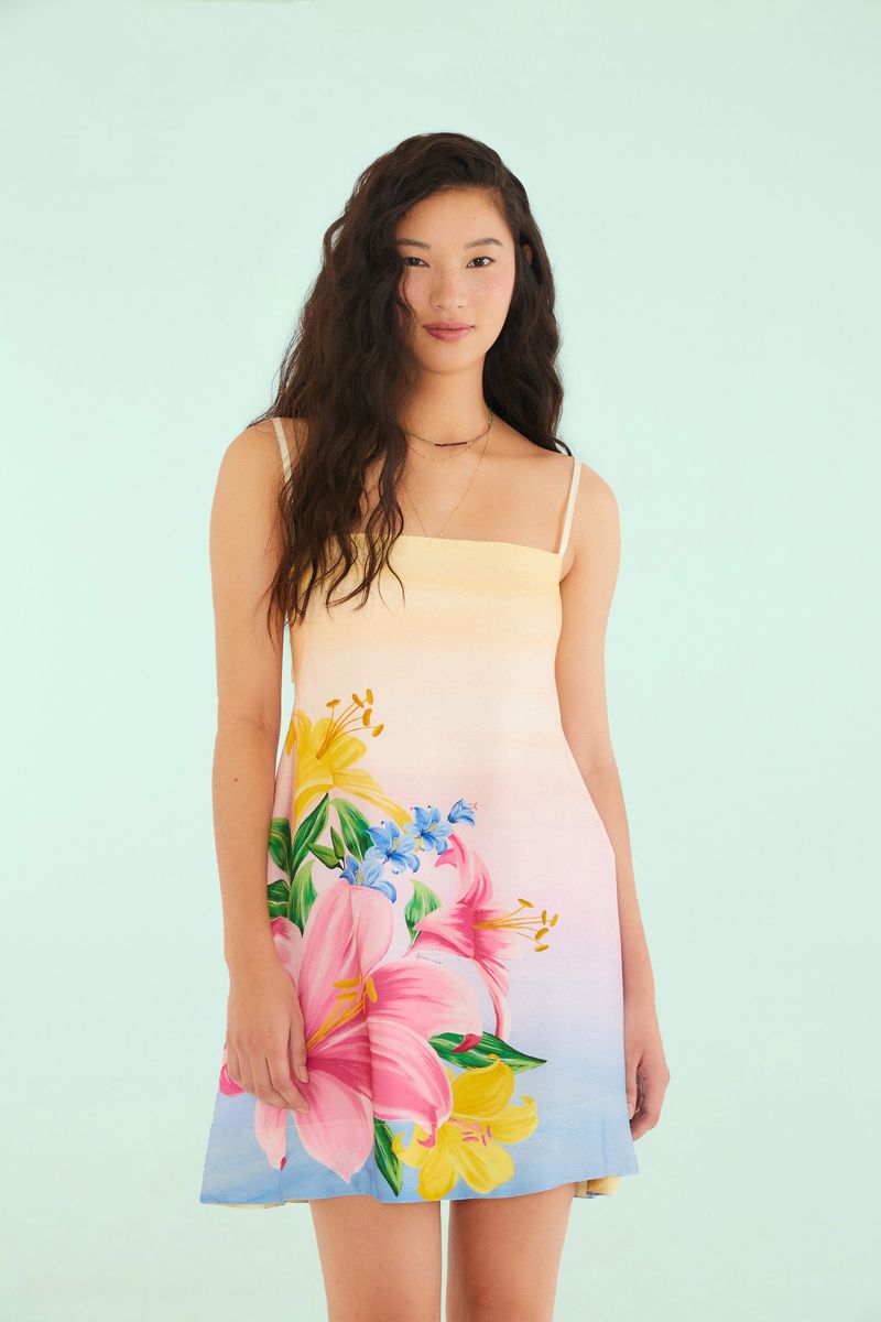 Vestido Curto Estampado Floral Lena
