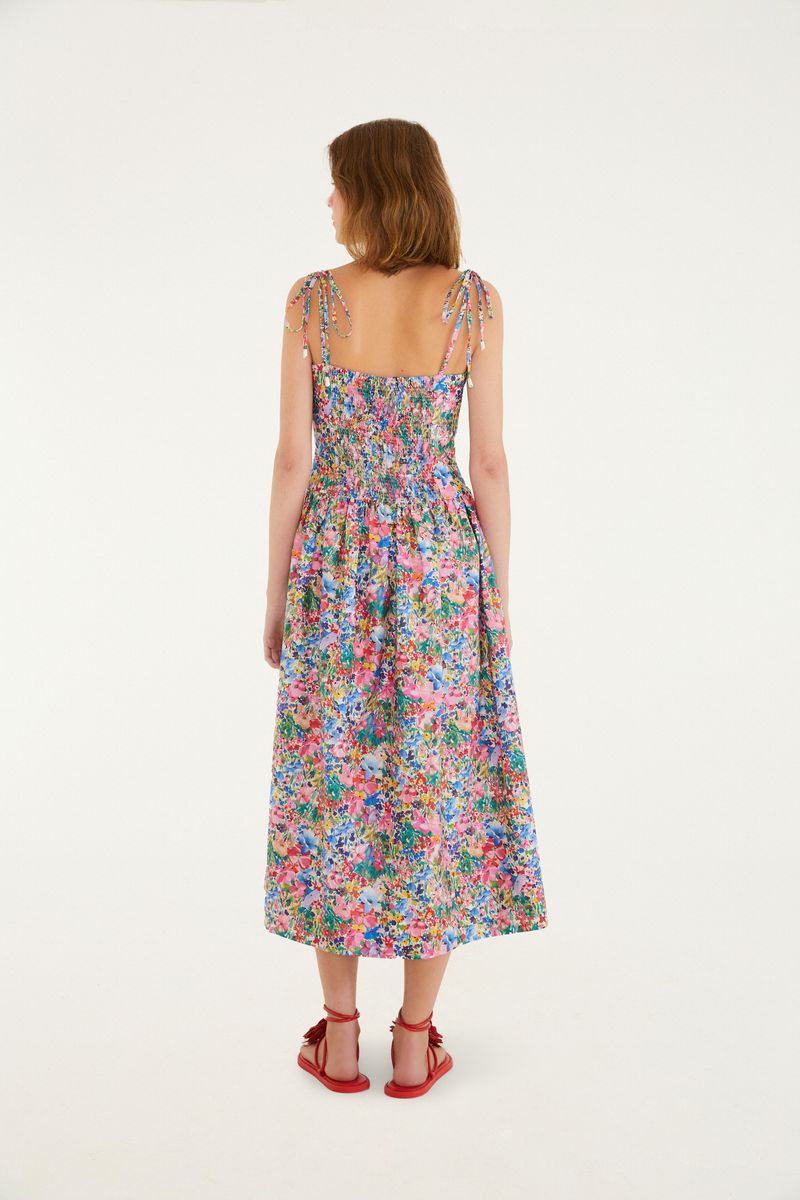Vestido Cropped Estampado Camponesa