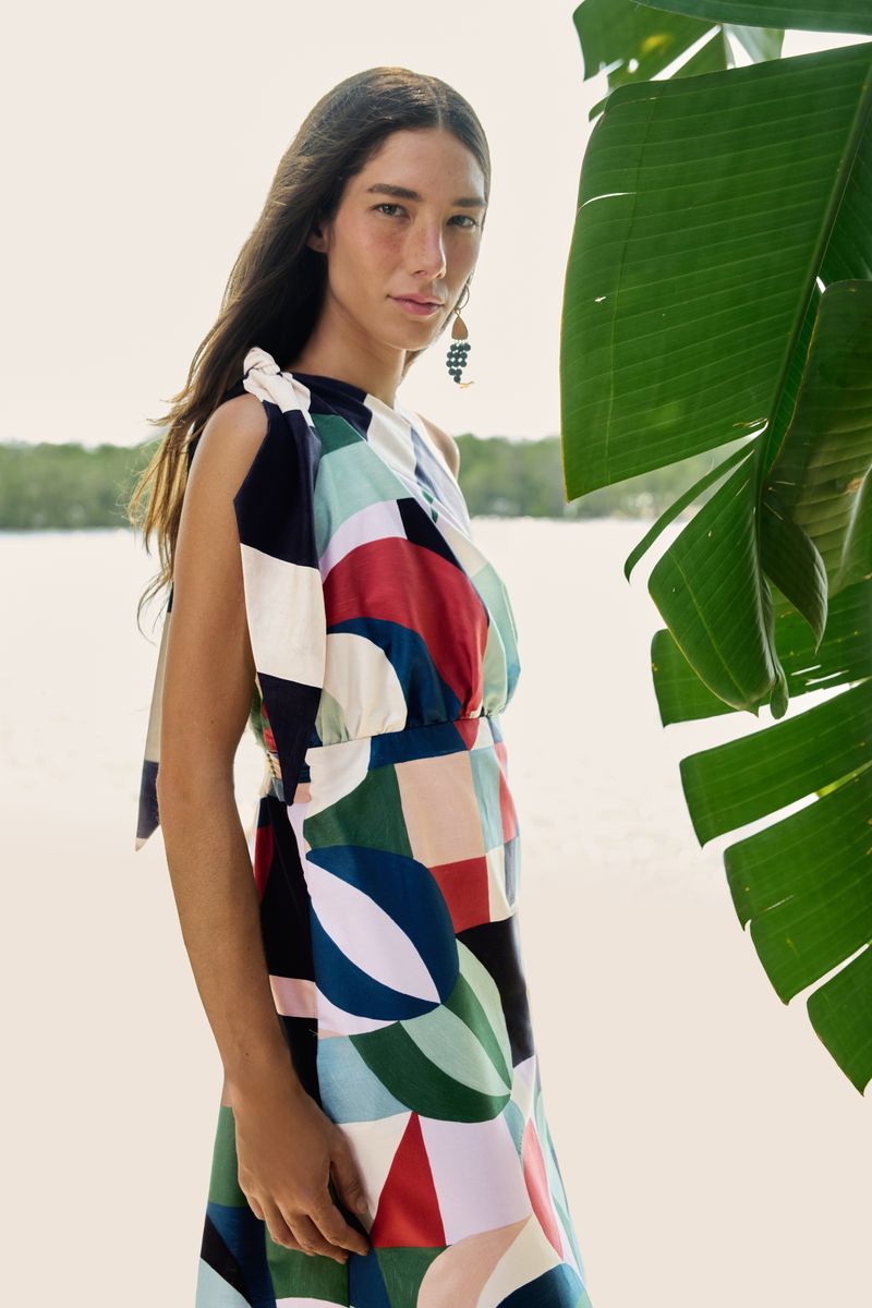 Vestido Estampado Recanto Dos Coqueiros