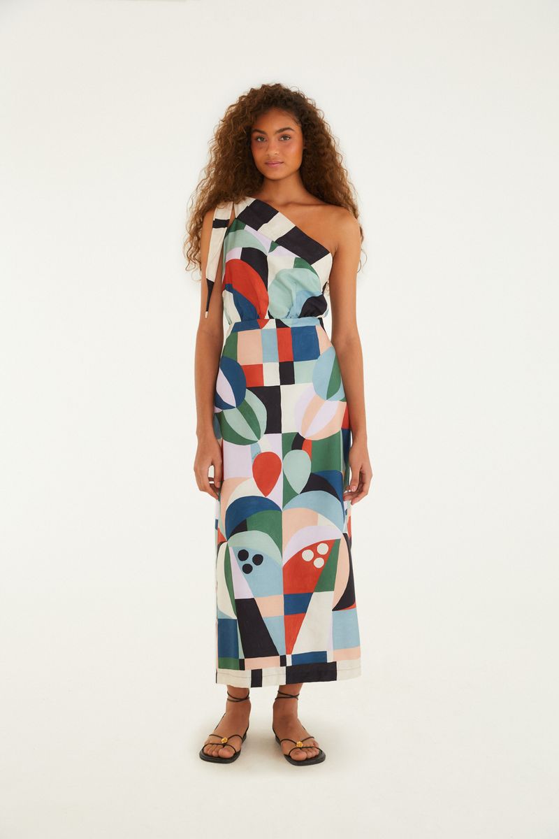 Vestido Estampado Recanto Dos Coqueiros
