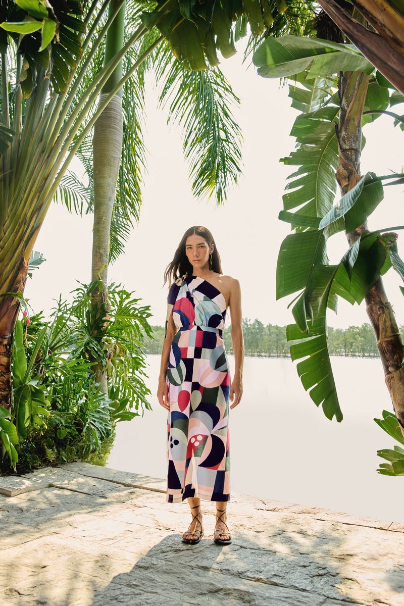 Vestido Estampado Recanto Dos Coqueiros