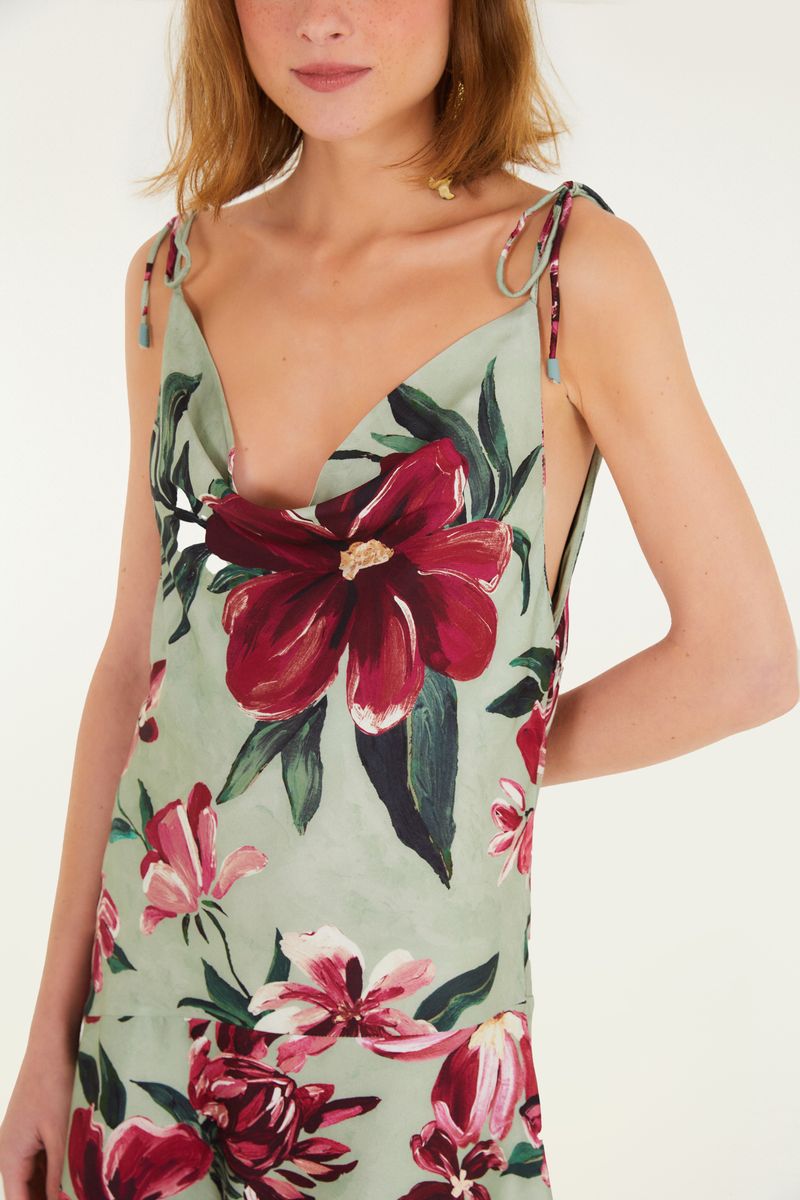 Vestido Curto Alças Estampado Lineia