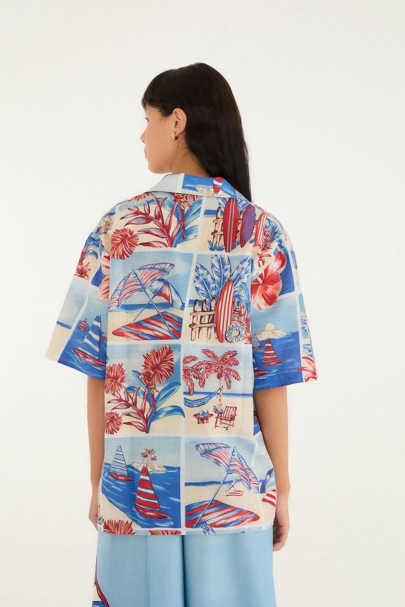 Camisa Estampada Diário De Verão