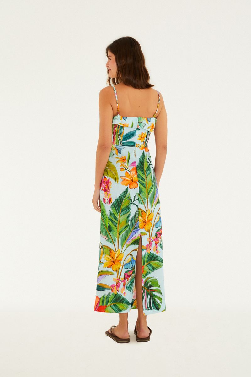 Vestido Reto Estampado Canto Dos Pássaros