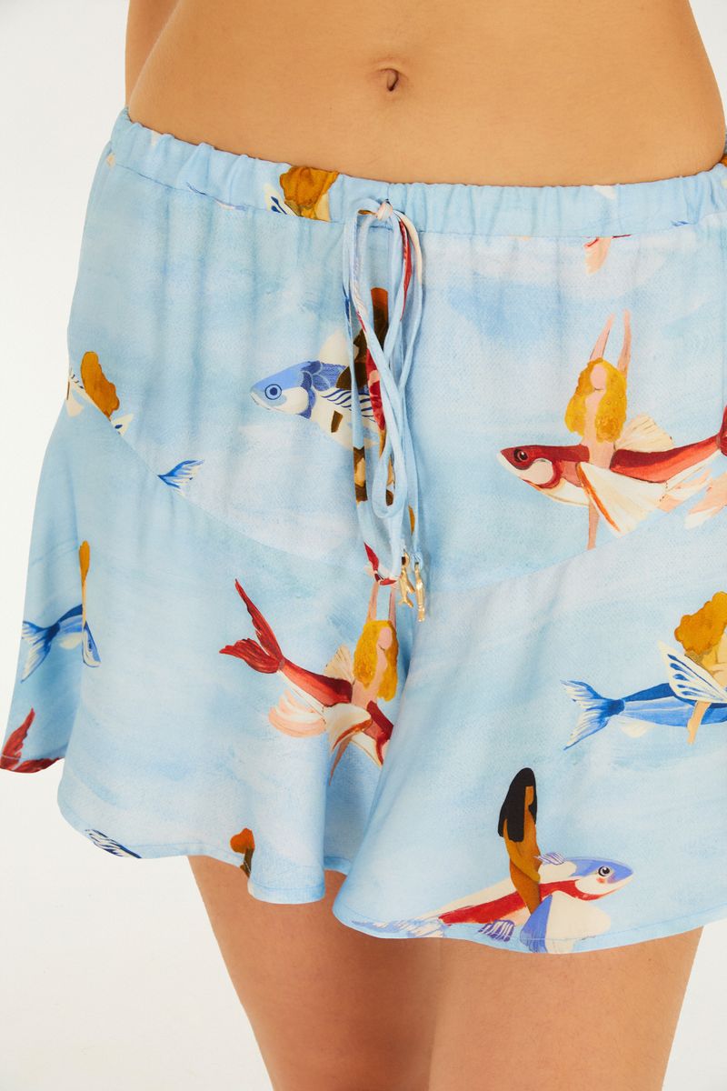 Short Estampado Peixes Voadores