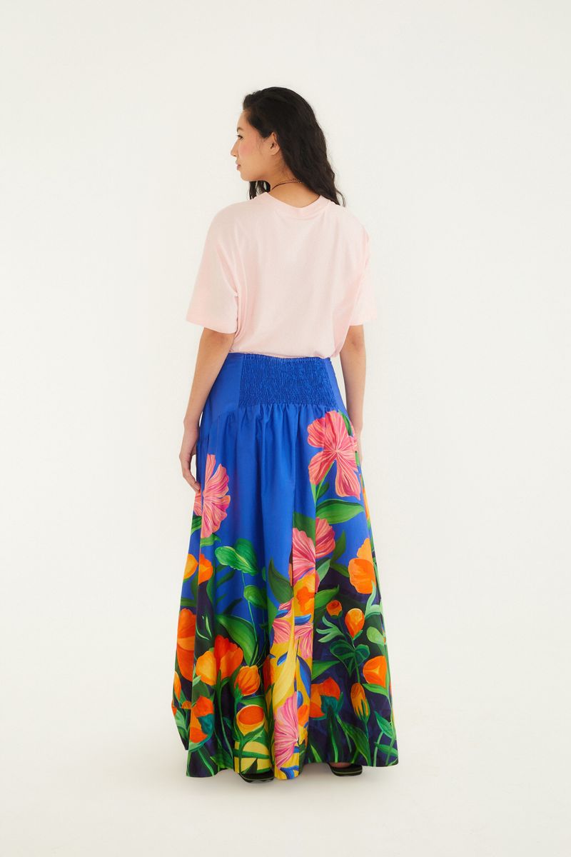Saia Evasê Estampada Tarsila