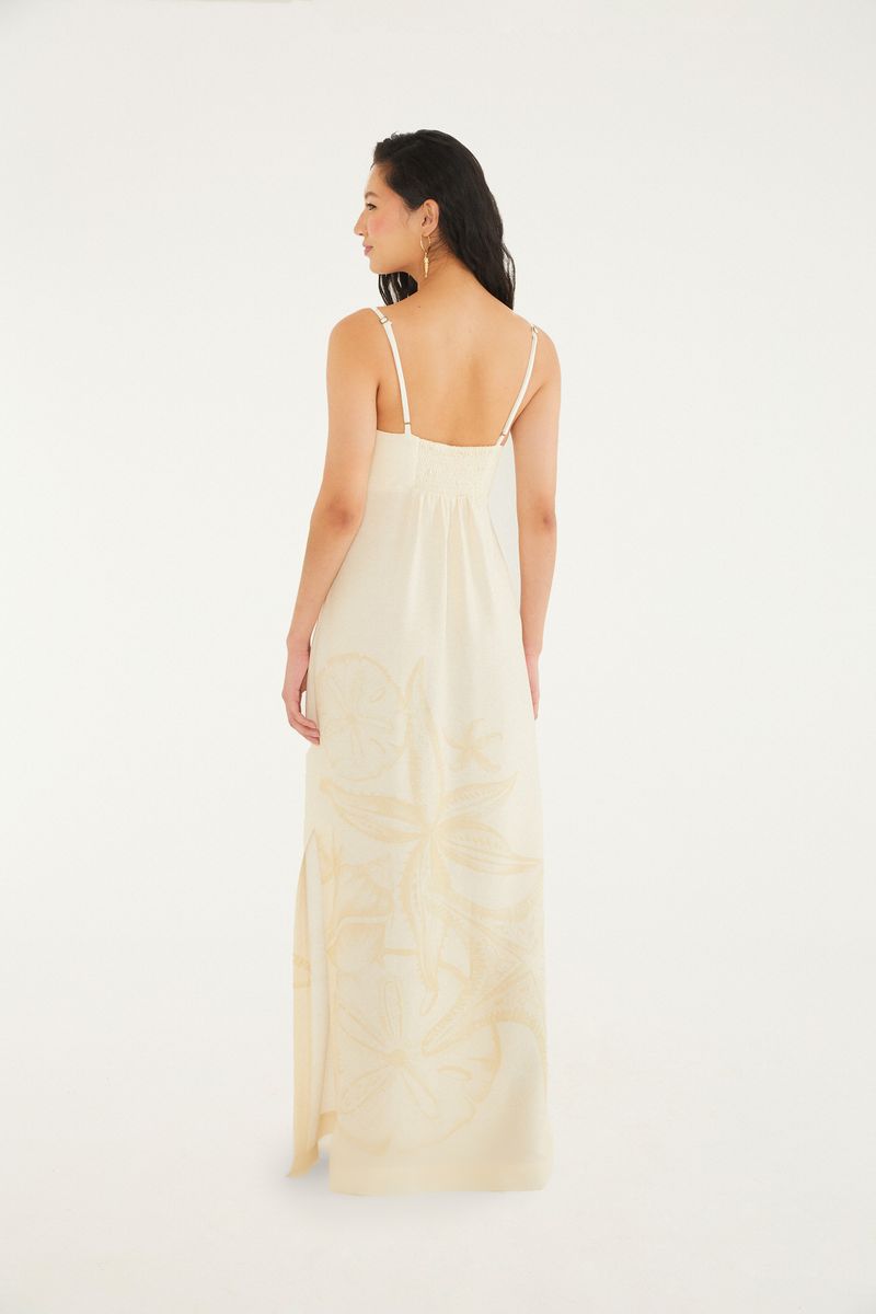 Vestido Longo Estampado Mar De Estrelas