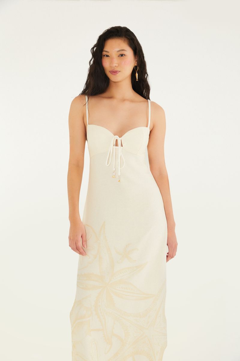 Vestido Longo Estampado Mar De Estrelas