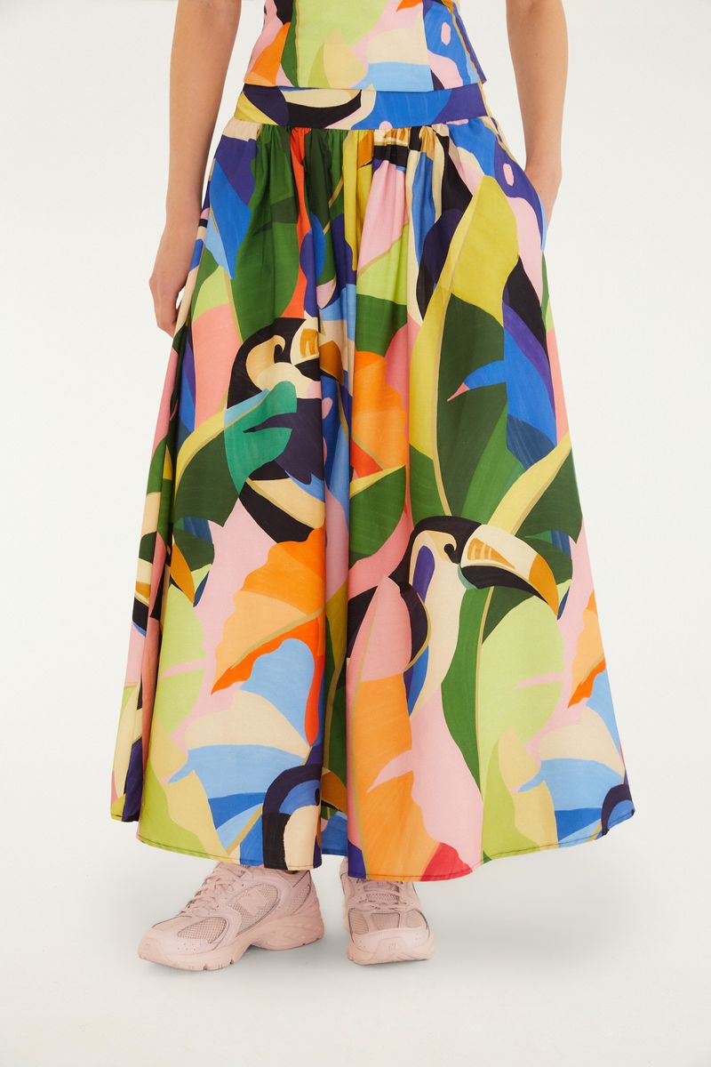 Saia Estampada Voo Tropical