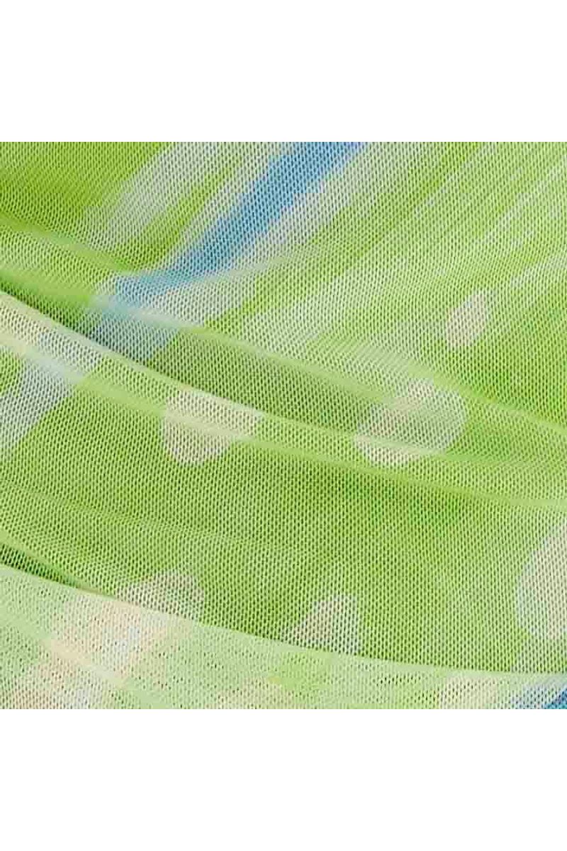 Vestido Tule Estampado Lírio Tropical