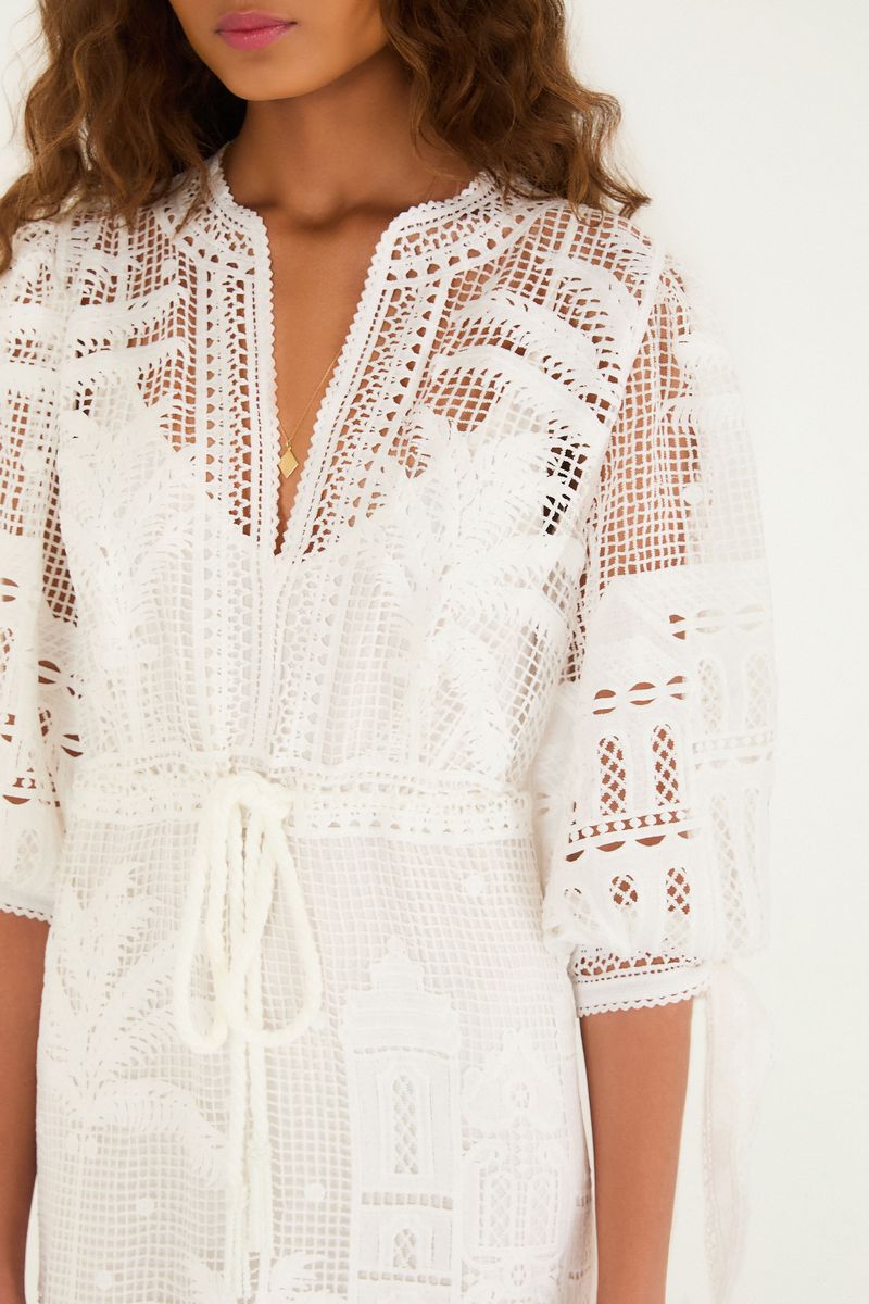 Vestido Cropped Guipure Domitila