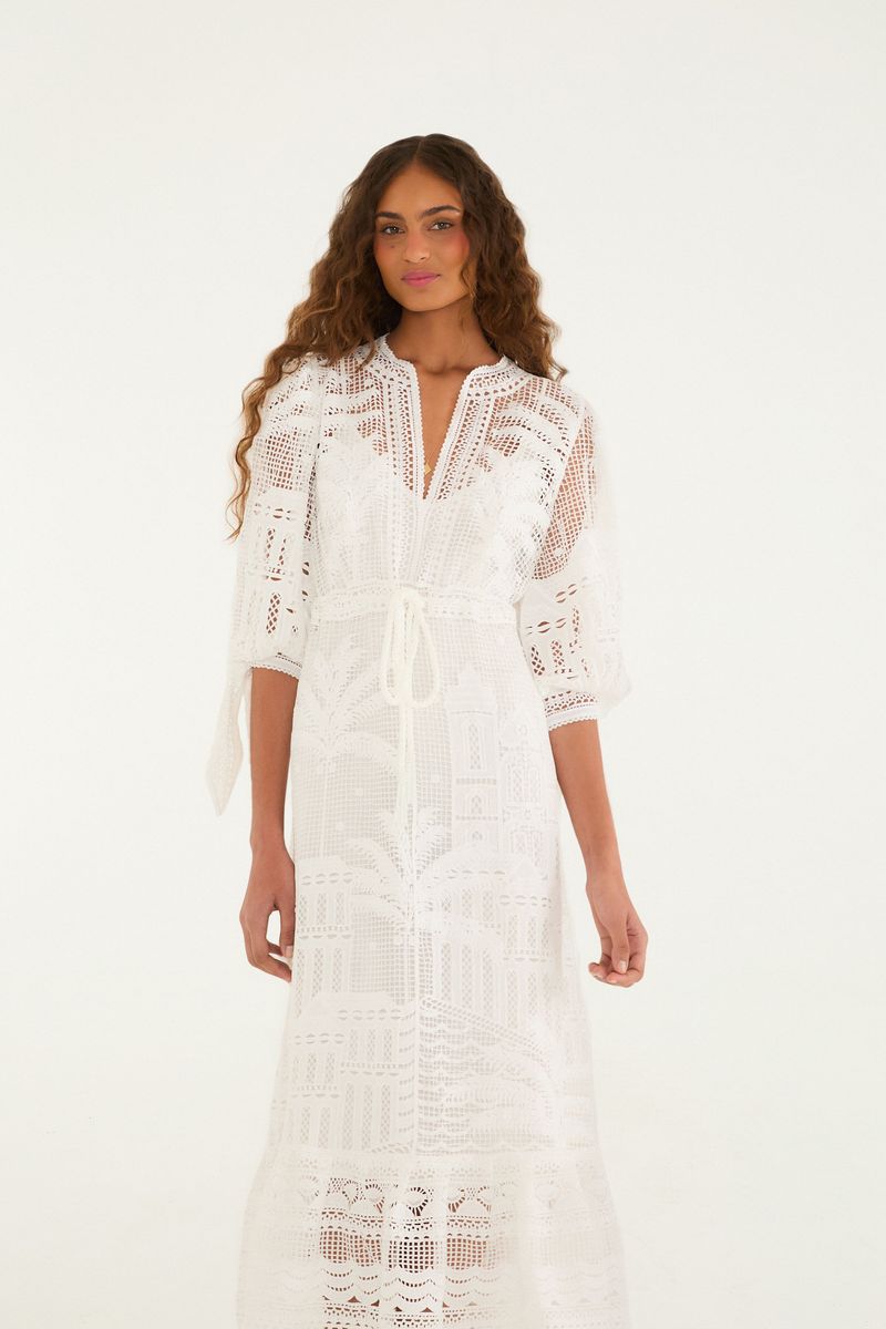 Vestido Cropped Guipure Domitila