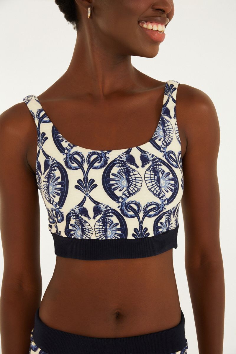 Top Estampado Cavalos Marinhos