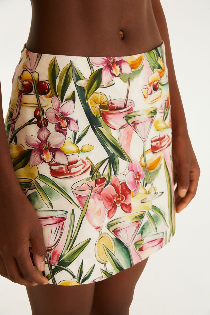 Short Saia Estampado Drink