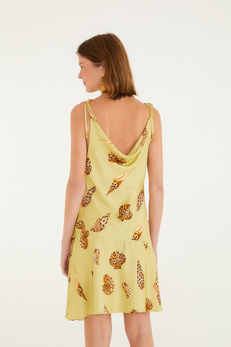 Vestido Curto Concha Pintada e