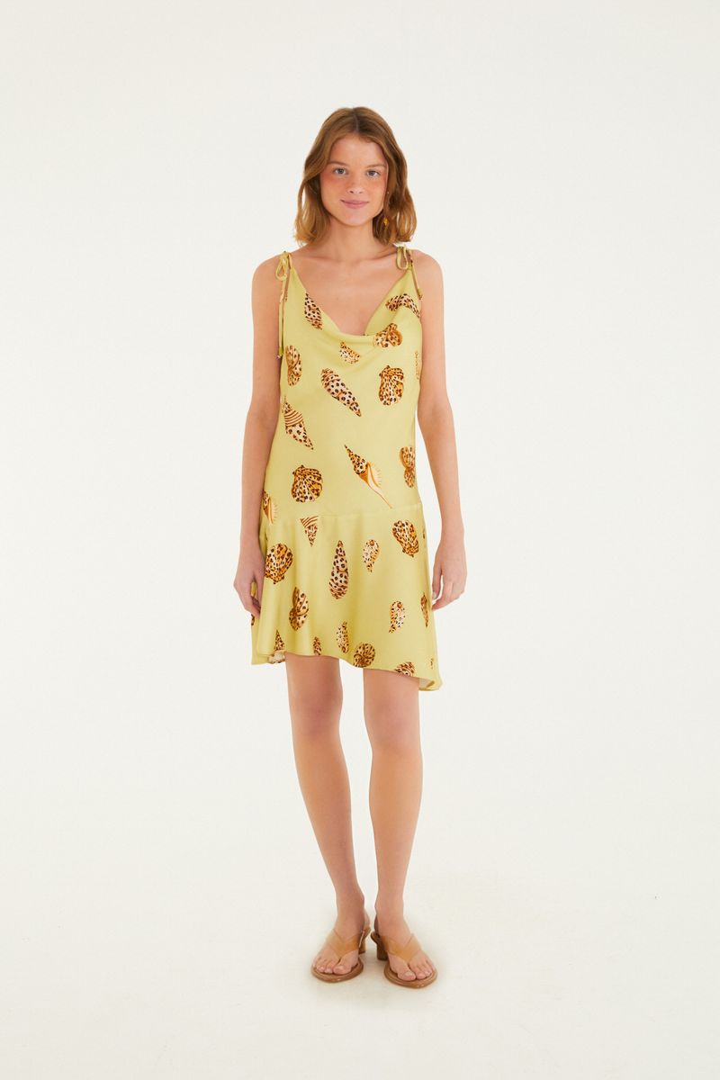 Vestido Curto Concha Pintada e