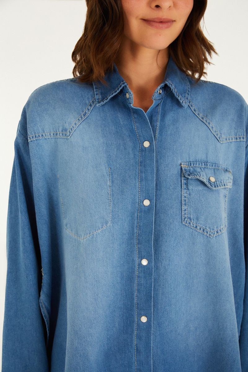 Camisa Jeans Maré Do Sol