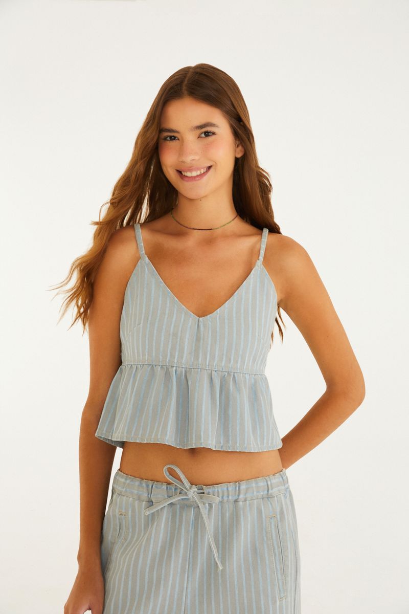 Top Jeans Listrado