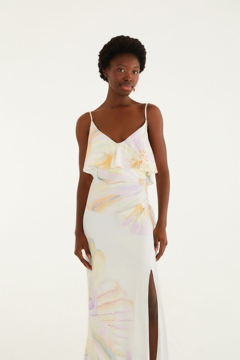 Vestido Cropped Estampado Pérola Do Mar