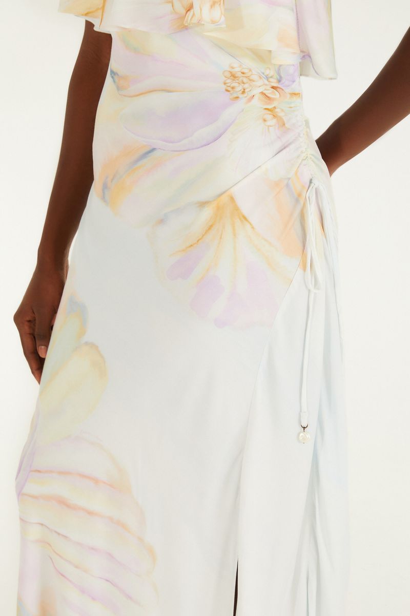 Vestido Cropped Estampado Pérola Do Mar