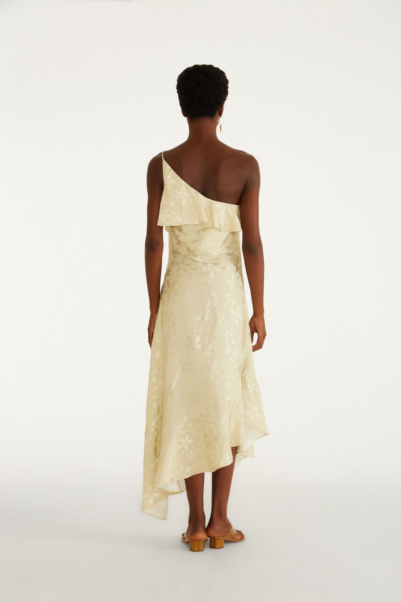 Vestido Cropped Babado Estampado Cerejeira