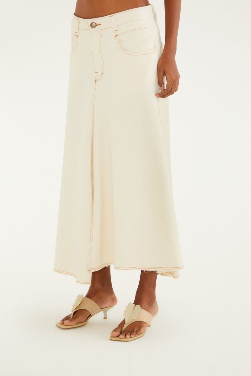 Saia Cropped White Jeans
