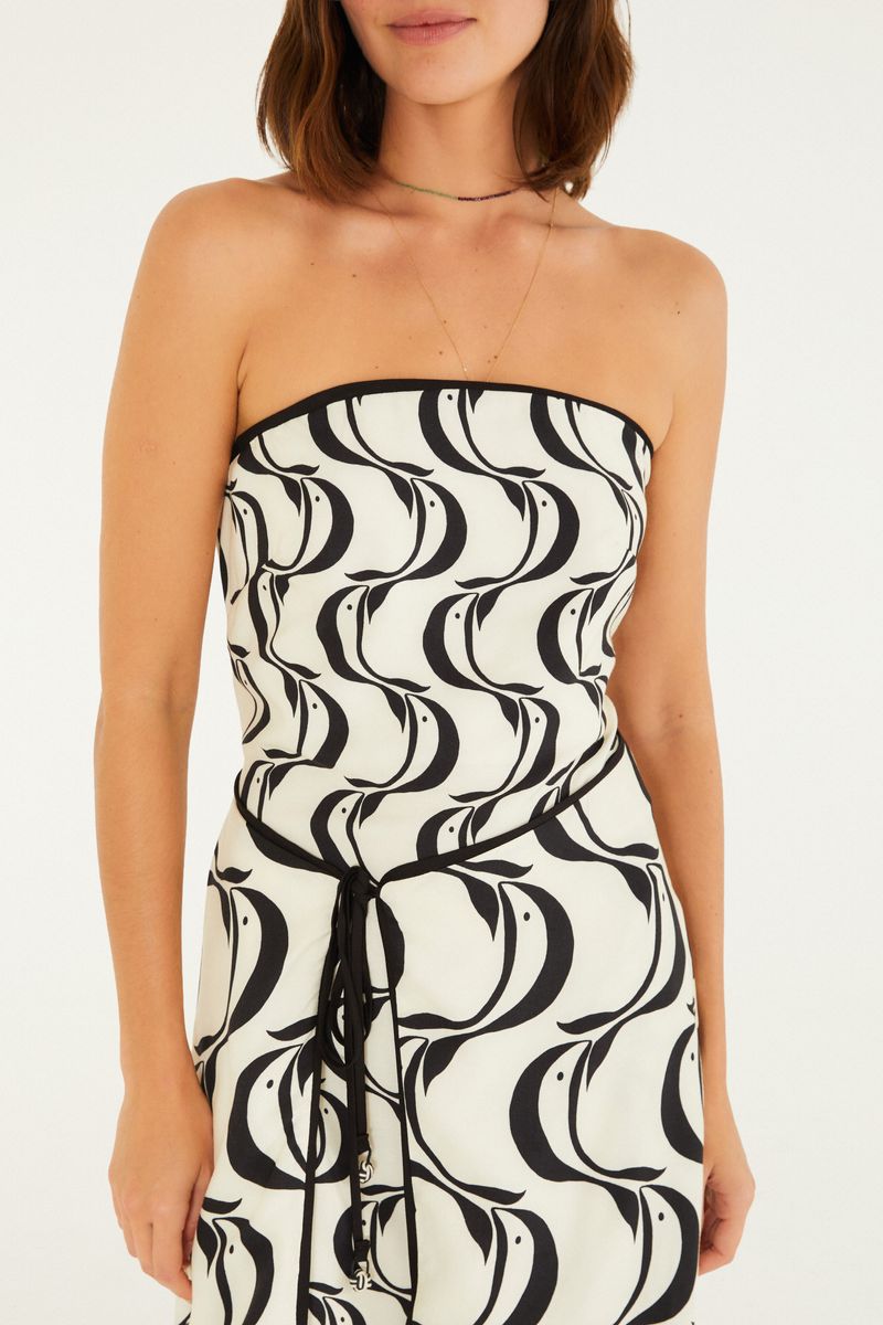 Vestido Curto Estampado Peixe Copa