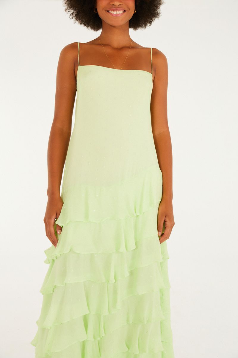 Vestido Longo Babados