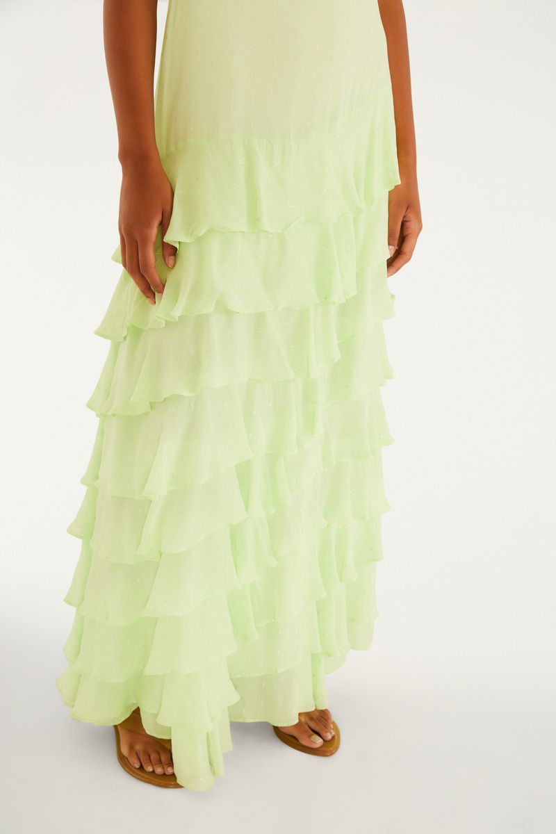 Vestido Longo Babados