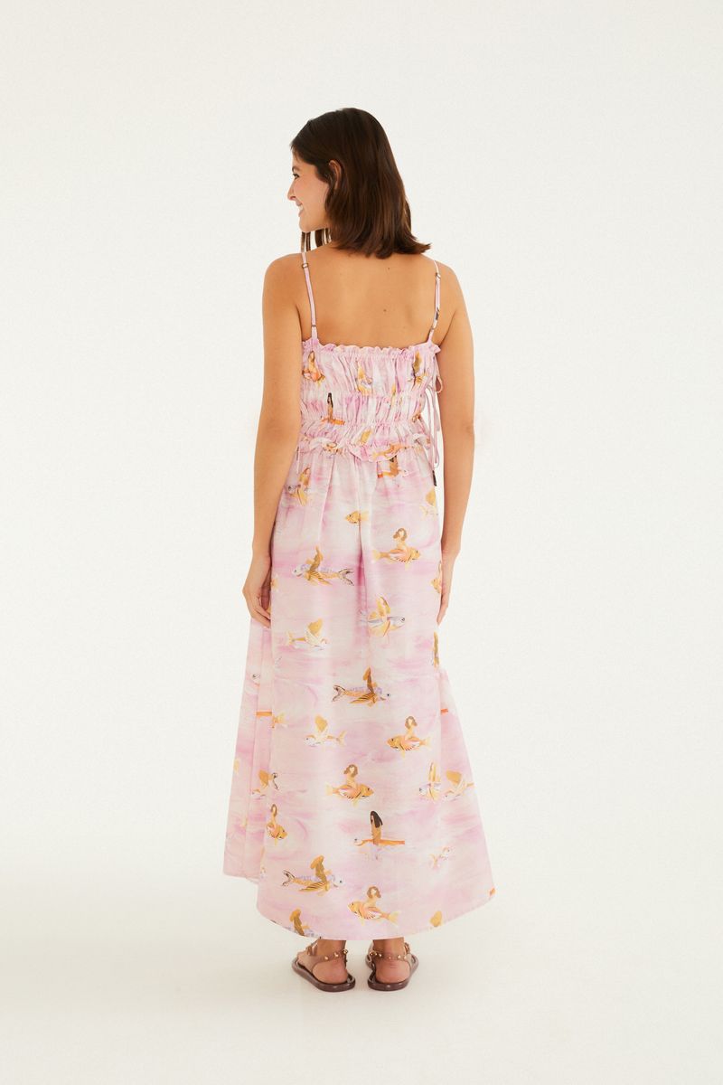 Vestido Estampado Peixes Voadores