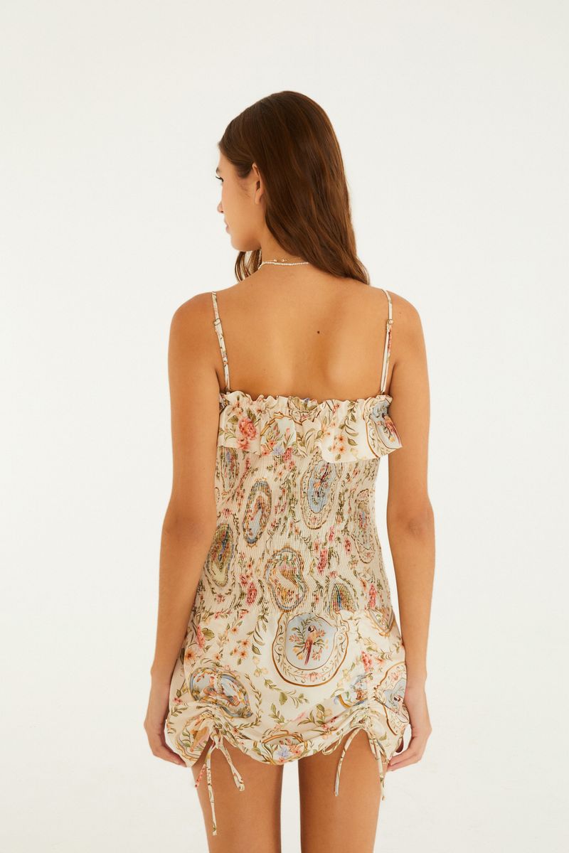 Vestido Curto Estampado Relicário