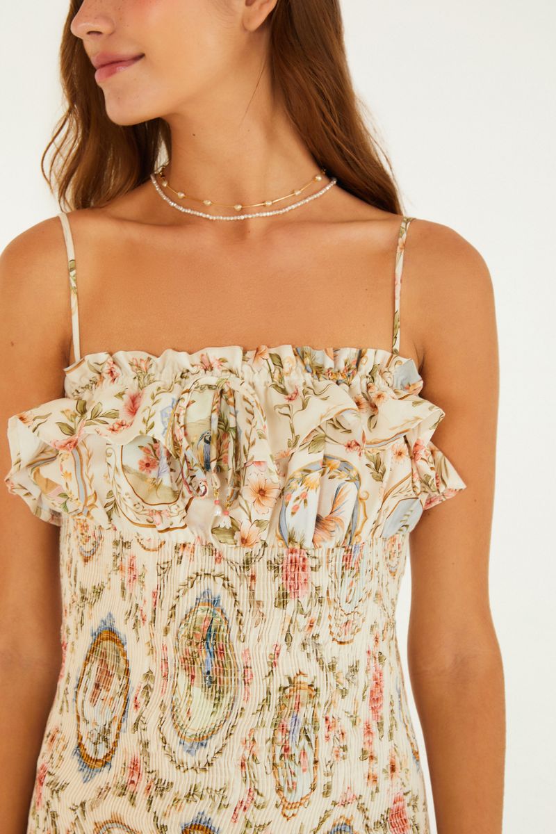 Vestido Curto Estampado Relicário