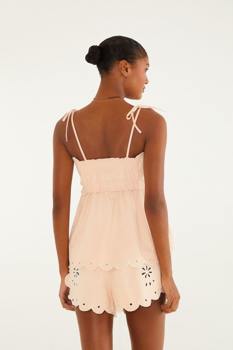 Blusa Sarja Bordado Richelieu