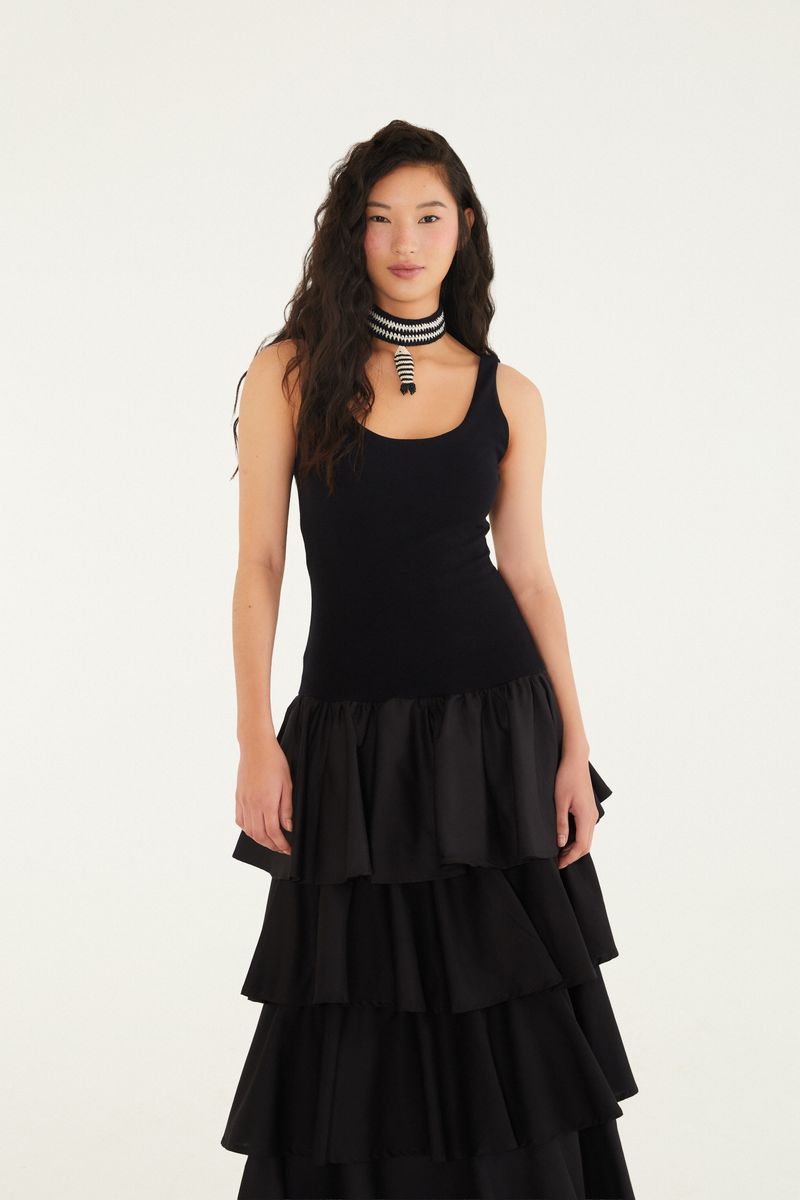 Vestido Cropped Babados