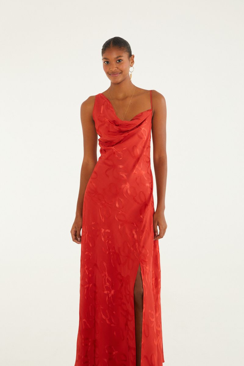 Vestido Jacquard Laços