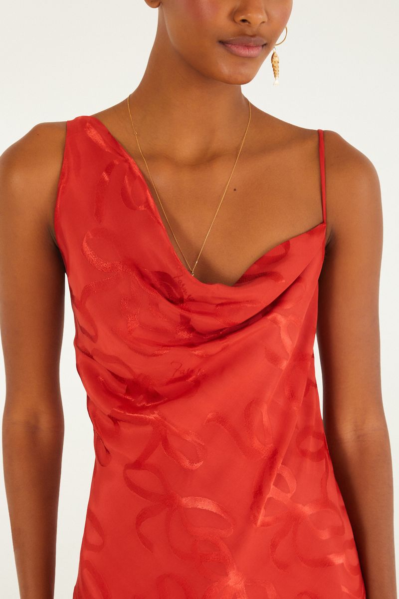 Vestido Jacquard Laços