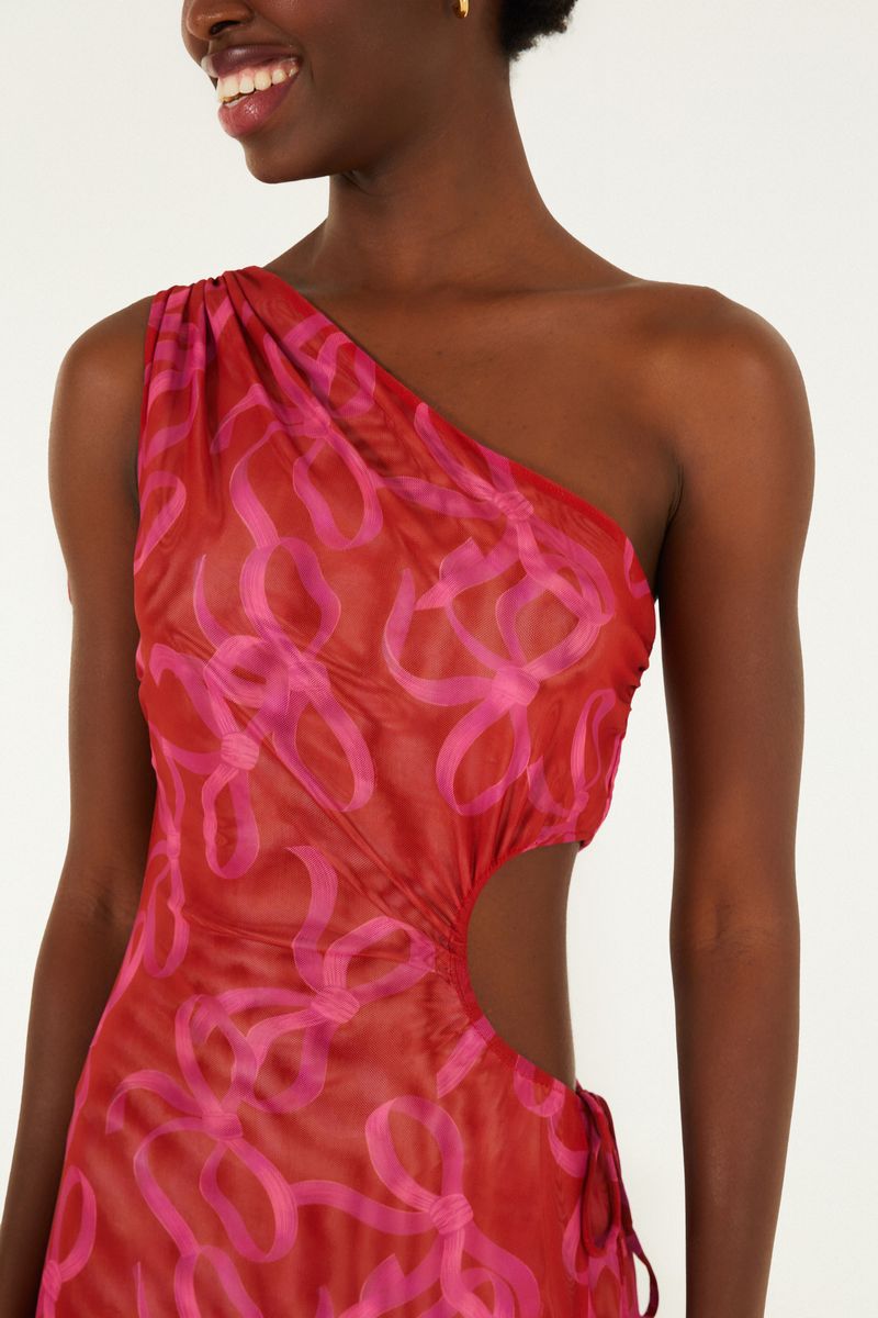 Vestido Tule Ombro Só Laços