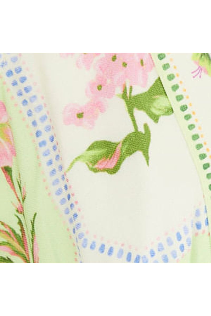 Vestido Cropped Estampado Porcelana Tropical