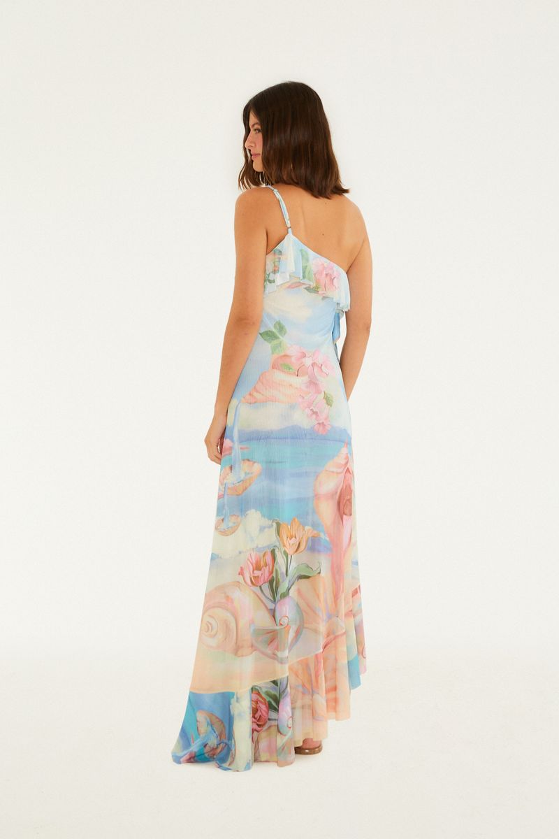 Vestido Tule Estampado Vênus