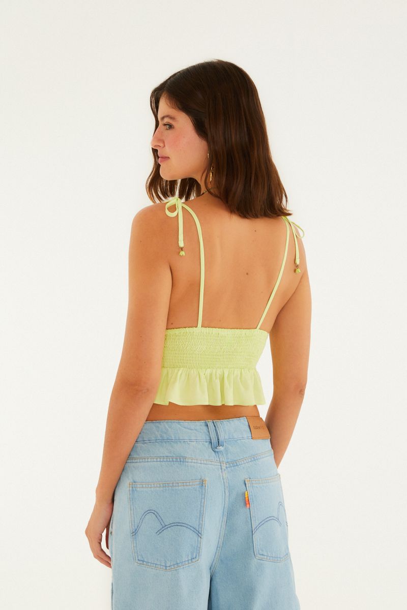 Top Babado Liso Lírio Tropical