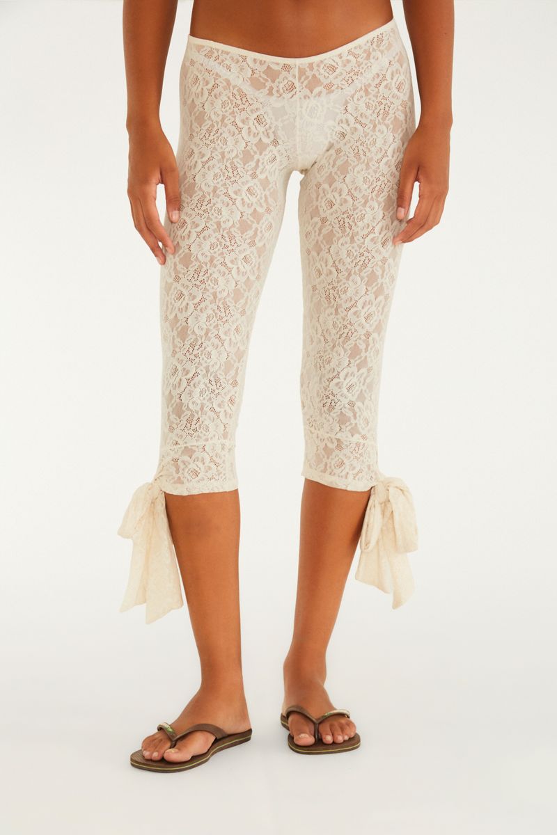 Calça Corsário Renda Laço