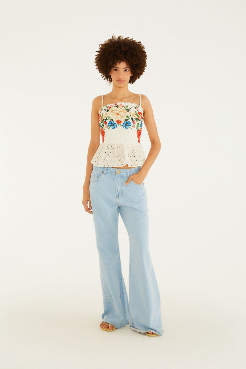 Top Alça Laise Floral Mariana